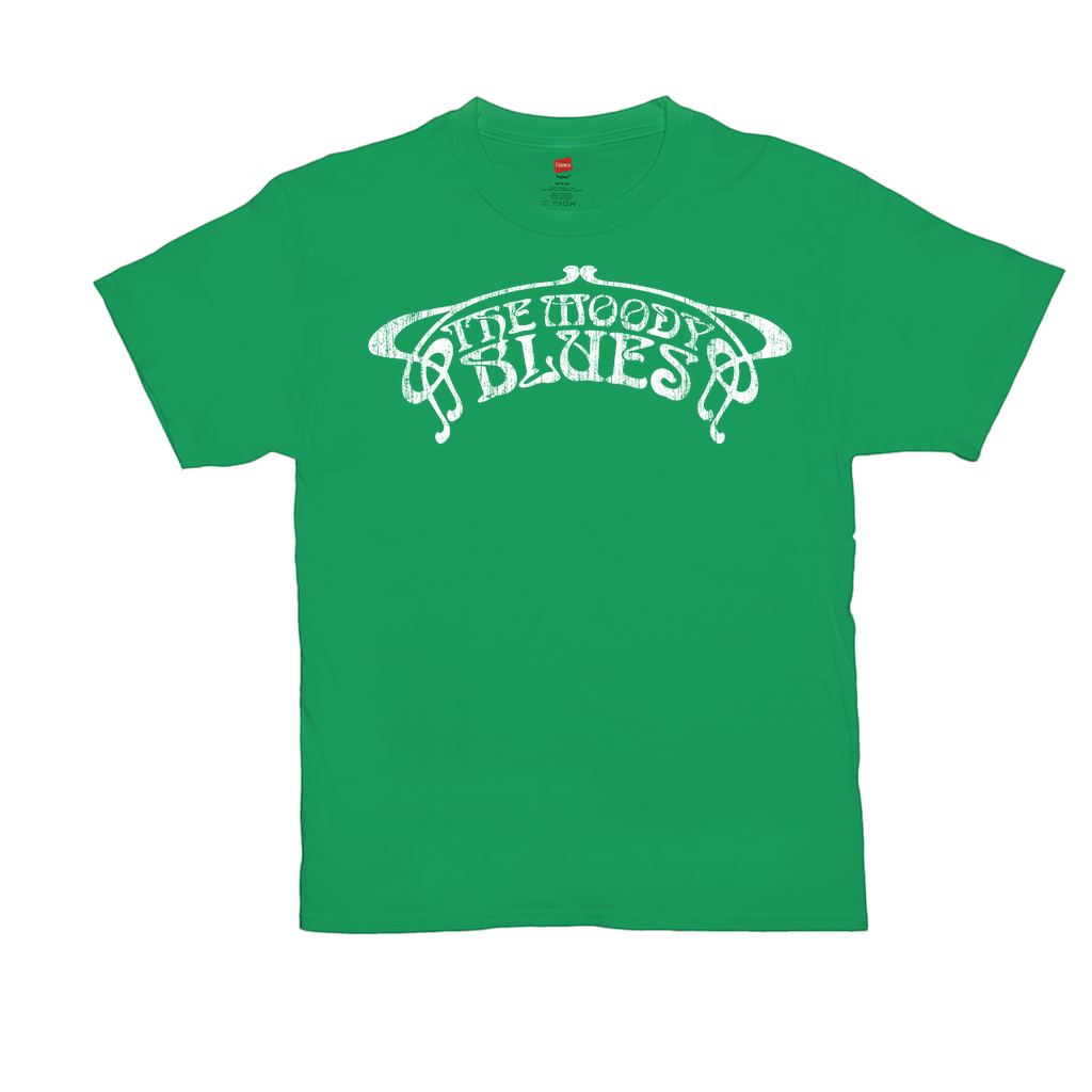 Moody Blues Distressed White Logo Tee