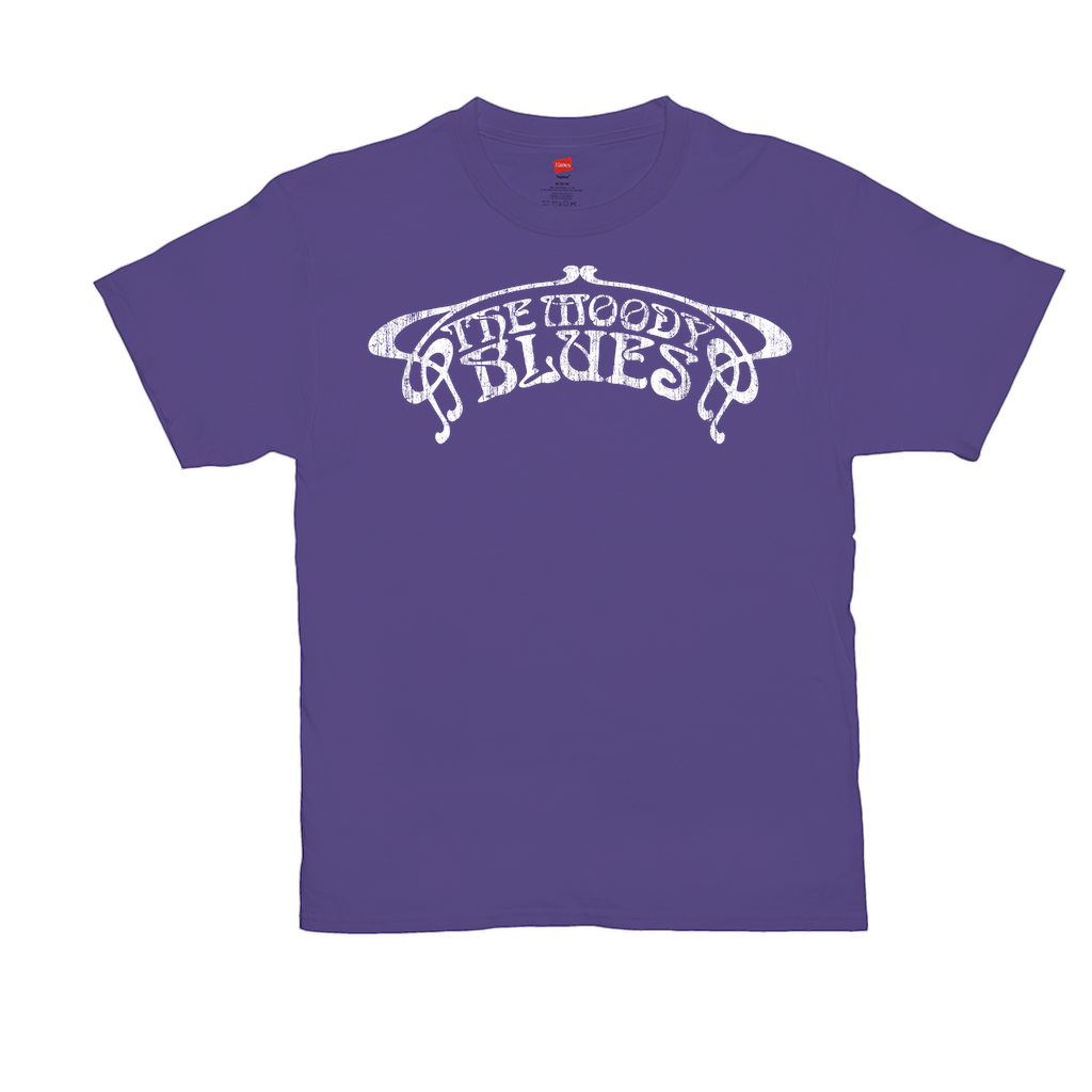 Moody Blues Distressed White Logo Tee