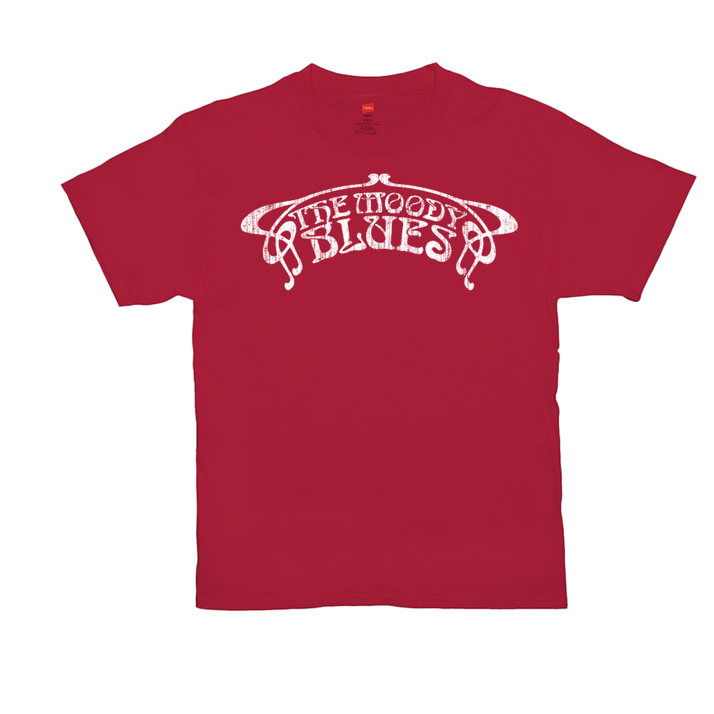 Moody Blues Distressed White Logo Tee