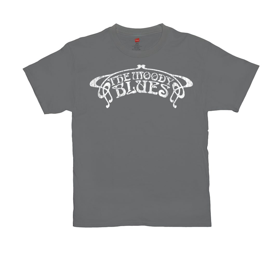 Moody Blues Distressed White Logo Tee