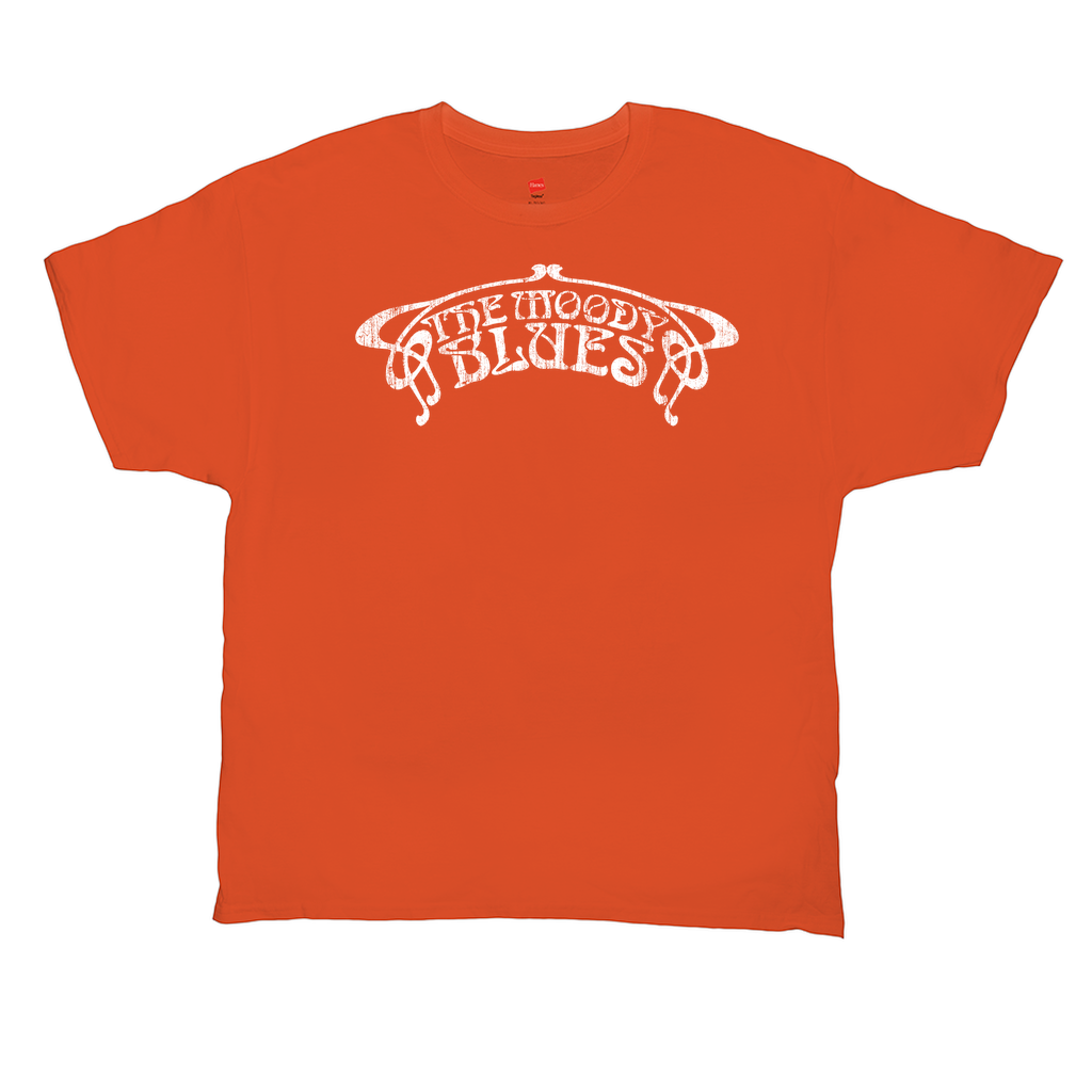 Moody Blues Distressed White Logo Tee