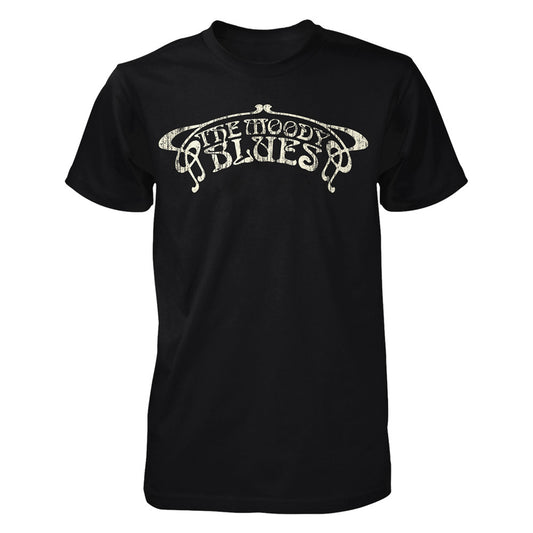 Moody Blues Distressed Logo Black T-shirt-X-Large