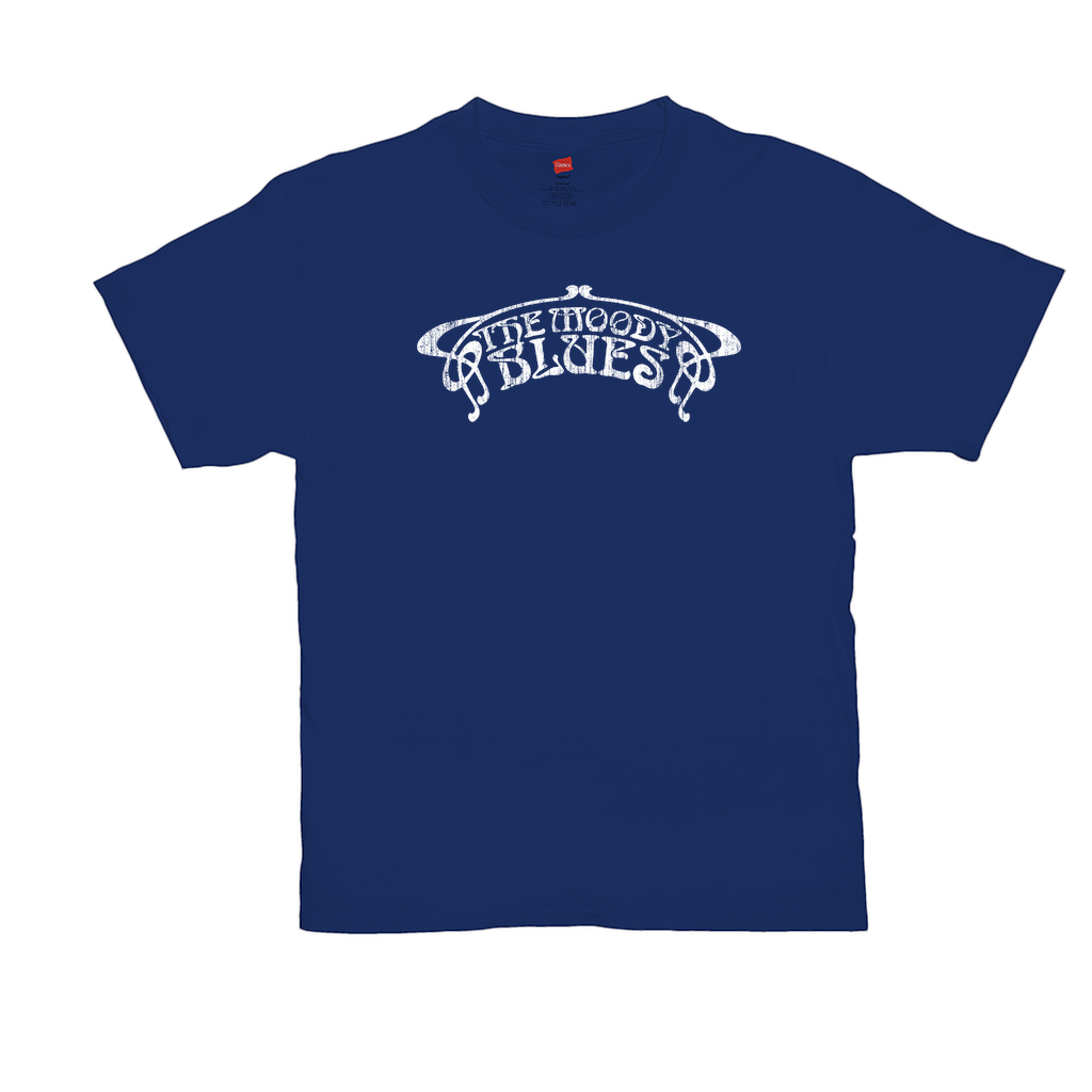 Moody Blues Distressed White Logo Tee