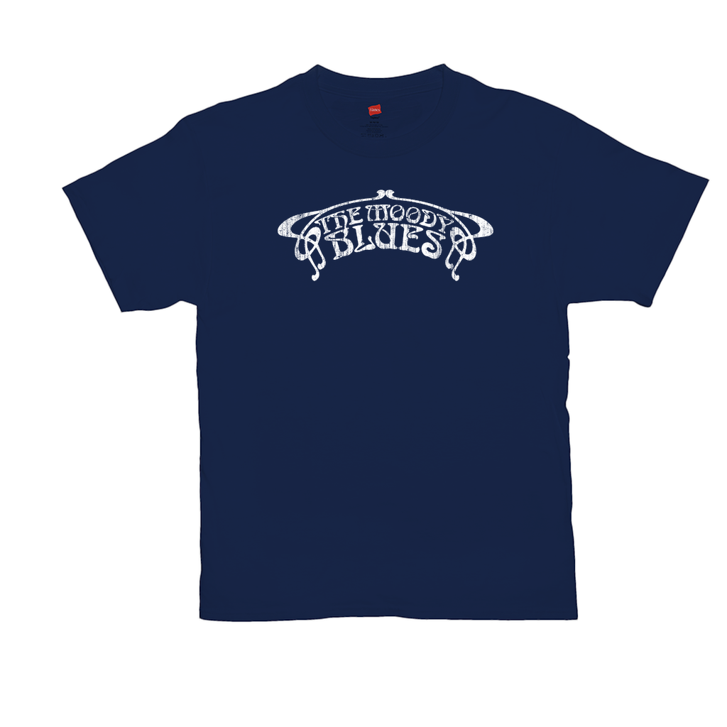 Moody Blues Distressed White Logo Tee